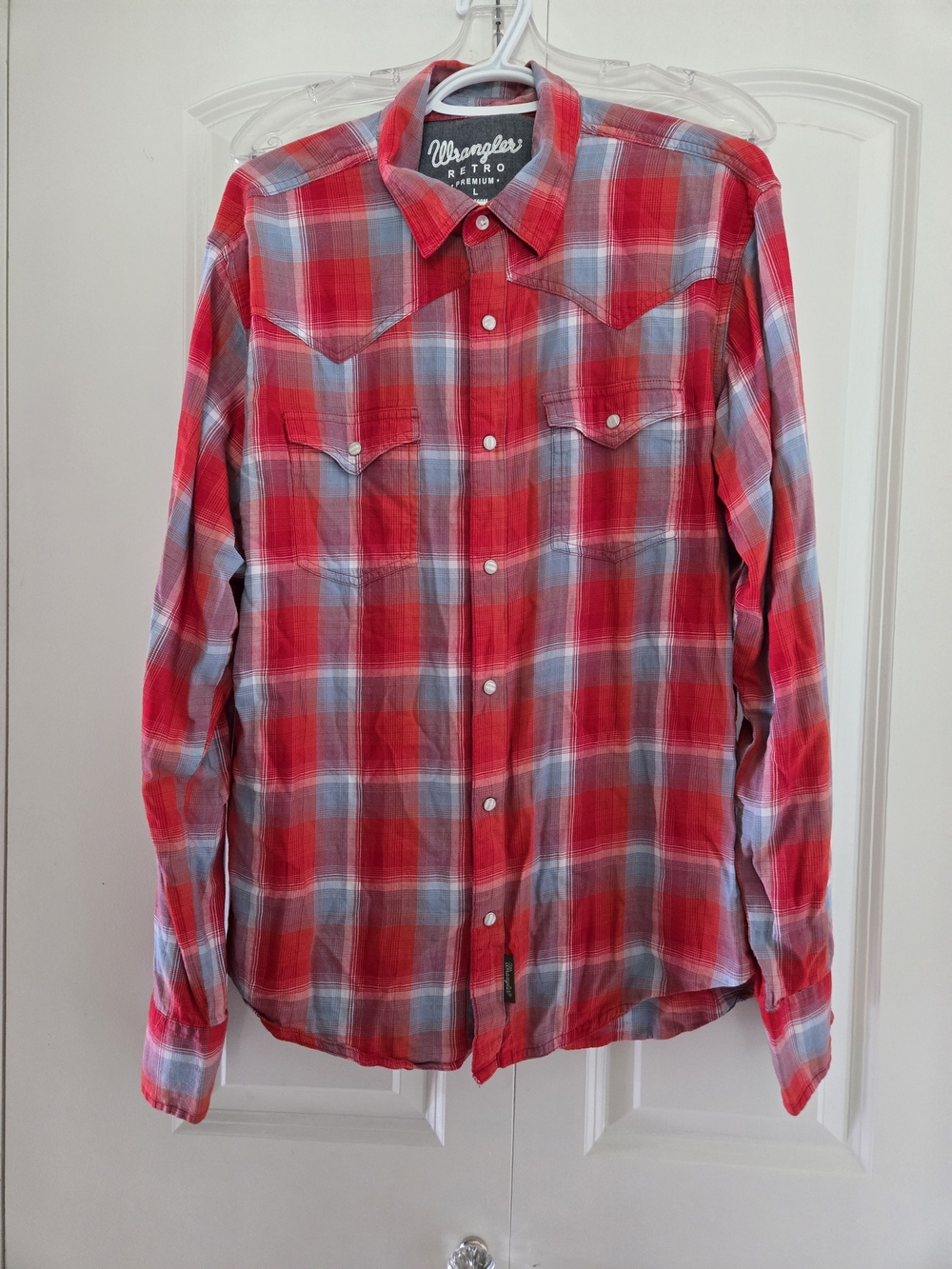 Wrangler Retro Men's Red Plaid Western Shirt